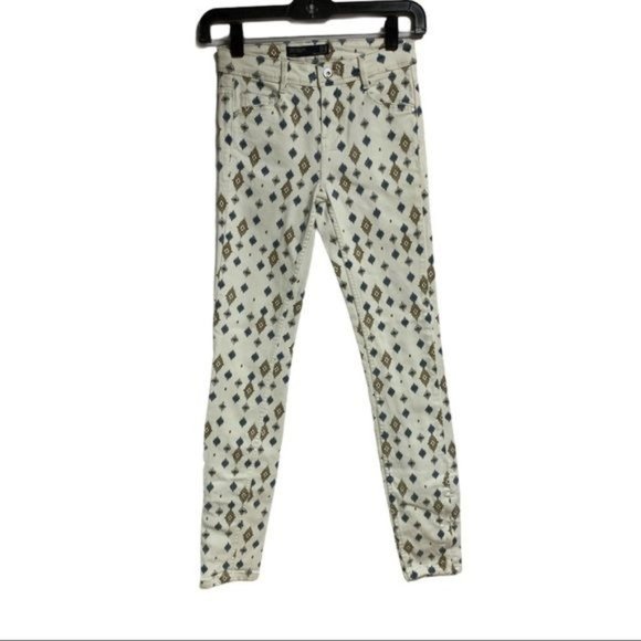 Zara Trafaluc TRF Denim Teens Low Rise Skinny Stretch Printed Jeans Size 00 - Picture 1 of 6